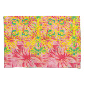 鮮やかなピンク色の生地でフローラパター鮮やかーを使用 枕カバー (正面左)