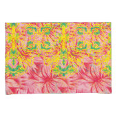 鮮やかなピンク色の生地でフローラパター鮮やかーを使用 枕カバー (正面右)