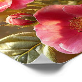 鮮やかなピンク色の美しい花 ポスター (角)