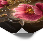鮮やかなピンク色の美しい花 ポスター (角)