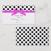鮮やかなピンク&ホワイト水玉模様名刺 名刺 (正面/裏面)