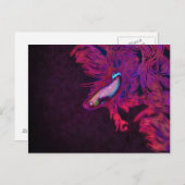 鮮やかなピンク、紫、青のベータ魚 ポストカード (正面/裏面)