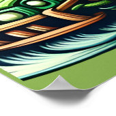 鮮やかなファンの緑の車に乗るアニメーショクマ ポスター (角)