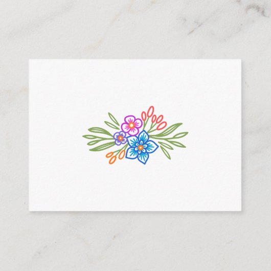 鮮やかなフィエスタ花ブックベビーシャワー エンクロージャーカード (裏面)