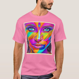 鮮やかなフェイスペイントアート Tシャツ