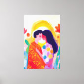 鮮やかなフォヴィストのキス キャンバスプリント (正面)