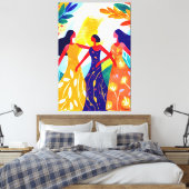 鮮やかなフォーヴィスト三美神の姿 キャンバスプリント (インサイチュ (寝室))