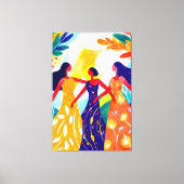 鮮やかなフォーヴィスト三美神の姿 キャンバスプリント (正面)