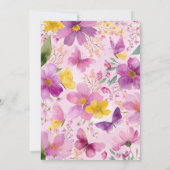 鮮やかなフクシアピンクの洗礼 誕生日 花  招待状 (裏面)