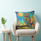 鮮やかなフクロウのケレシ疑問に思アル：と魔法 クッション (椅子)