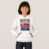 鮮やかなフラミンゴパラダイス: 驚くべきTシャツデザイン" (正面フル)