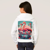 鮮やかなフラミンゴパラダイス: 驚くべきTシャツデザイン" (裏面フル)