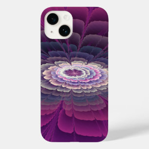 鮮やかなフラワーカラーの抽象的フラクタルアート ピンク Case-Mate iPhone 14ケース