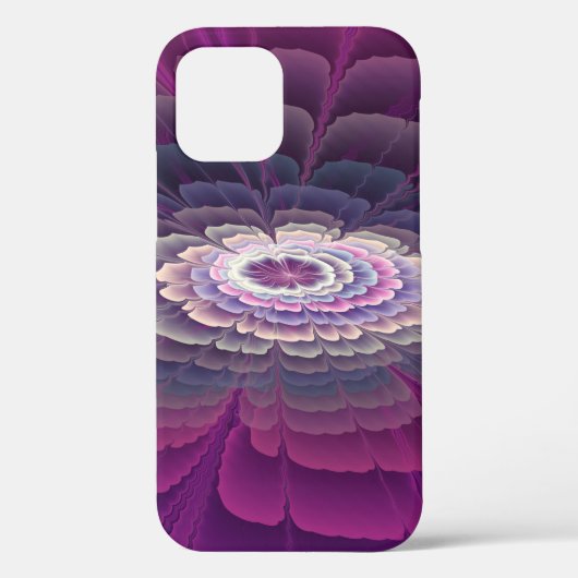 鮮やかなフラワーカラーの抽象的フラクタルアート ピンク Case-Mate iPhoneケース (裏面)