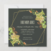 鮮やかなフラワーミズアカネのウェディングシャワー 招待状 (正面)