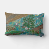 鮮やかなフランスの町並み庭園風景 ランバークッション (裏面)