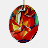 鮮やかなフランス自由のバラの水彩画アート セラミックオーナメント (右)