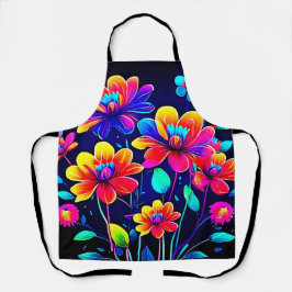 鮮やかなフローラブーケ エプロン