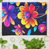 鮮やかなフローラブーケ キッチンタオル (折り畳み)