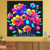 鮮やかなフローラブーケ キャンバスプリント (インサイチュ (リビング))