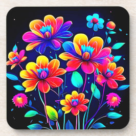 鮮やかなフローラブーケ コースター