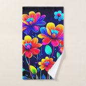 鮮やかなフローラブーケ バスタオルセット (ハンドタオル)