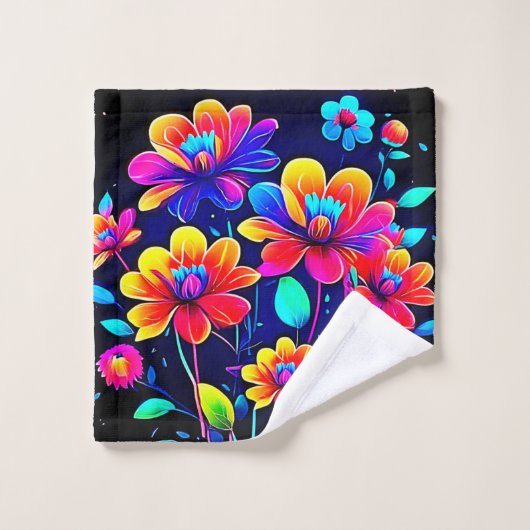 鮮やかなフローラブーケ バスタオルセット (ウォッシュタオル)