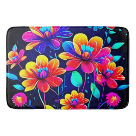 鮮やかなフローラブーケ バスマット
