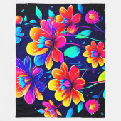 鮮やかなフローラブーケ フリースブランケット (正面)