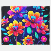 鮮やかなフローラブーケ フリースブランケット (正面(横))