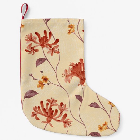 鮮やかなフローラ反復：シームレスなデザイン。 スモールクリスマスストッキング (正面)