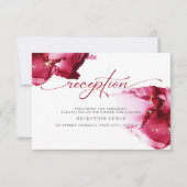 鮮やかなブルゴーニュのワインレッド抽象芸術水色 招待状 (正面)