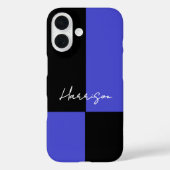 鮮やかなブルーとブラックのカスタマイズケース Case-Mate iPhoneケース (裏面)