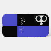 鮮やかなブルーとブラックのカスタマイズケース Case-Mate iPhoneケース (裏面 (横))