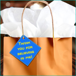 鮮やかなブルーのモダンなテクノロジー卒業式 フェイバータグ