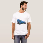 鮮やかなブルーイグアナのグラフィックTシャツ Tシャツ (正面フル)