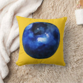 鮮やかなブルーベリーのプリントの装飾用クッション クッション (ブランケット)