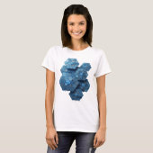鮮やかなブルー BLUE COINS 大胆なデザイン Tシャツ (正面フル)