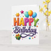 鮮やかなブロック 誕生日カード カード (黄色い花)