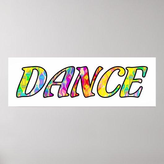 鮮やかなプリズムレインボーカラーで踊る ポスター (正面)
