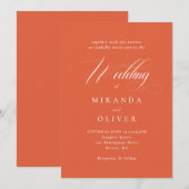 鮮やかなベローナサンセットスクリプト結婚式招待状 招待状 (正面/裏面)