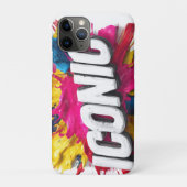 鮮やかなペイントスプラッターと白い立体字の「ICONIC」 Case-Mate iPhoneケース (裏)