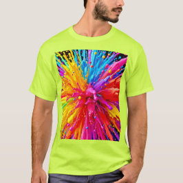 鮮やかなペイントバースト エネルギー Tシャツ