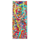 鮮やかなペンキの（ばちゃばちゃ）跳ねるの抽象芸術 ワインギフトバッグ (裏面)