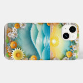 鮮やかなペーパークラフトの海洋波の情景 Case-Mate iPhoneケース (裏面 (横))