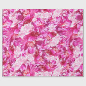 鮮やかなホットピンクの芍薬の水彩ラッピングペーパー ラッピングペーパー (フラット)