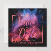 鮮やかなホリの粉のデザイン セーブザデート (正面)