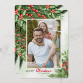 鮮やかなホリデーカード 写真入り シーズンカード (正面/裏面)