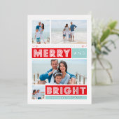 鮮やかなホリデーシーズンの写真シルバーフォイルカード 箔シーズンカード (立ち正面)