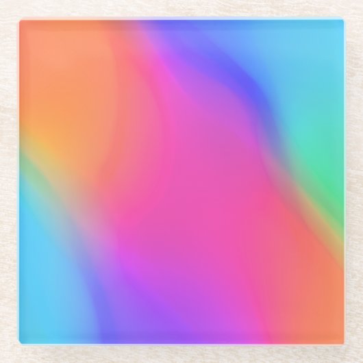 鮮やかなホログラフィックガラスコースター ガラスコースター (正面)